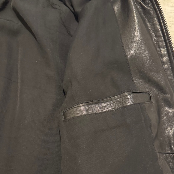 All Saints Men’s Black Leather Jacket - Picture 3 of 9